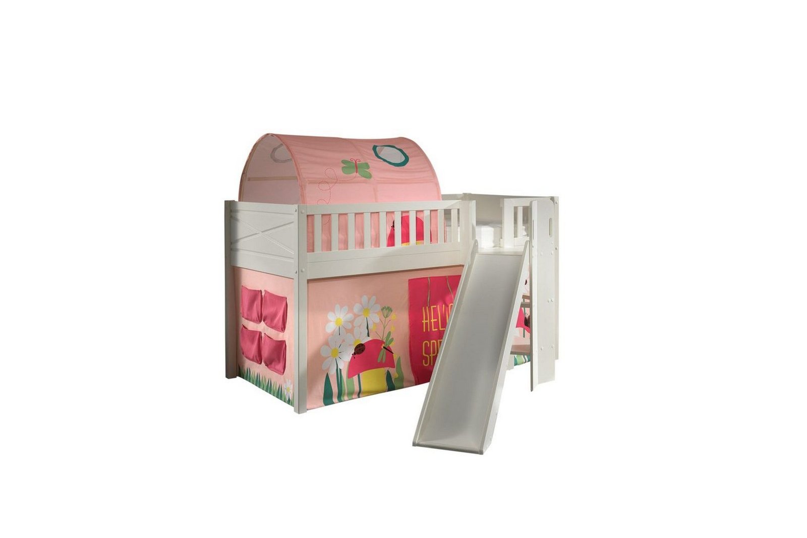 Parvisänky liukumäellä ja yhteensopiva tekstiilisetti (leikkiverho ja tunneli) Scott Kevät - Kevät