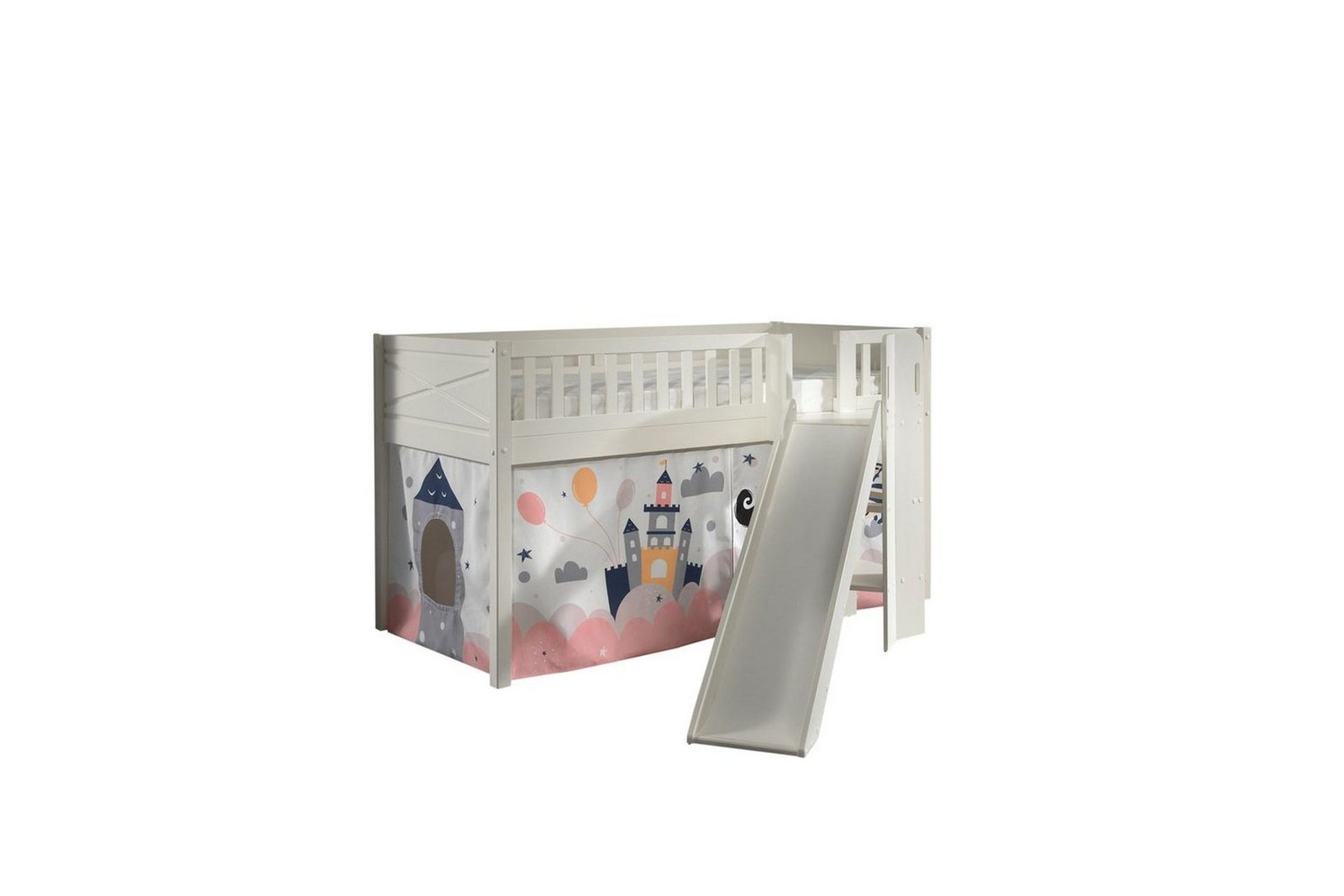 Parvisänky liukumäellä ja yhteensopiva tekstiilisetti (leikkiverho) Scott Prinsessa Sophie - Prinsessa Sophie