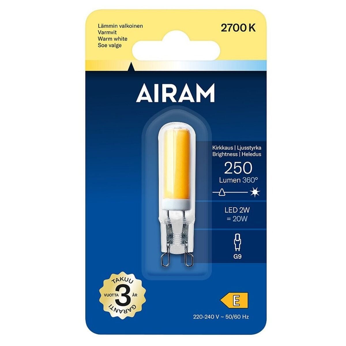 Airam Led-lamppu FG PO 827 250lm G9