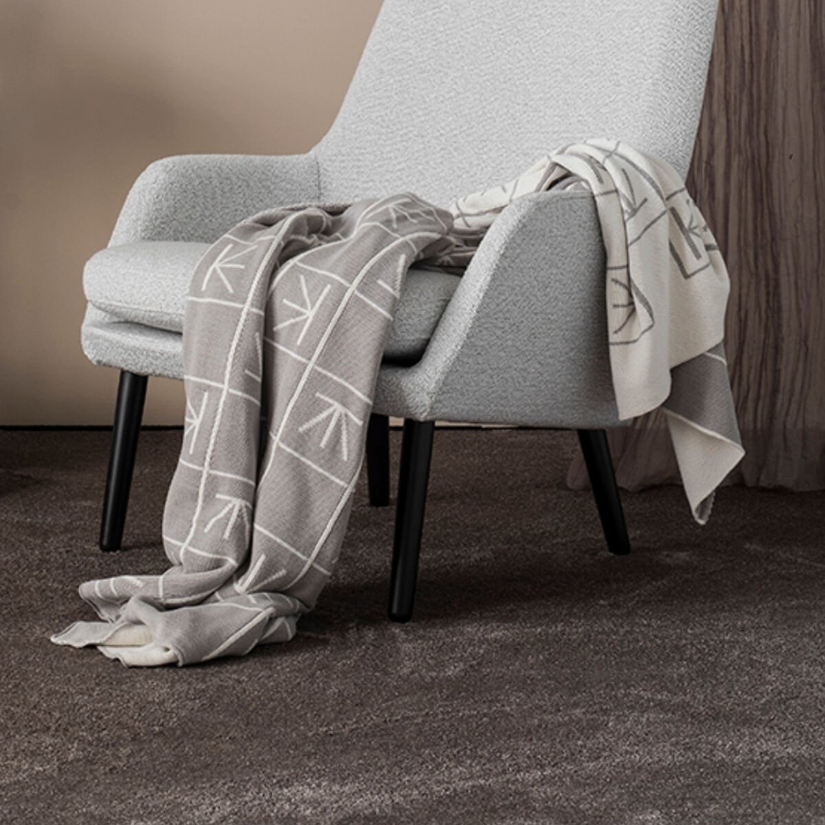 VM Carpet Satine matto 133 cm pyöreä ruskea