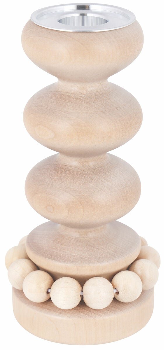 Aarikka Linna kynttilänjalka 15 cm lakattu puu