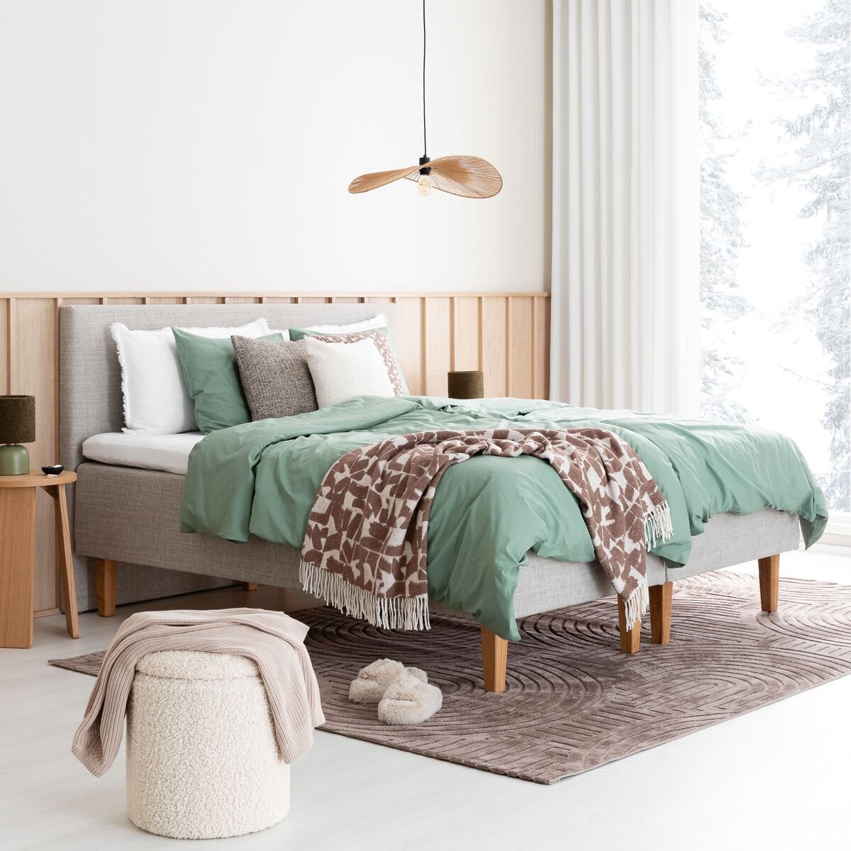 Unia Muoto runkopatjasänky 160x200 cm L hiekka, unia ergo pp, tammi 23 cm