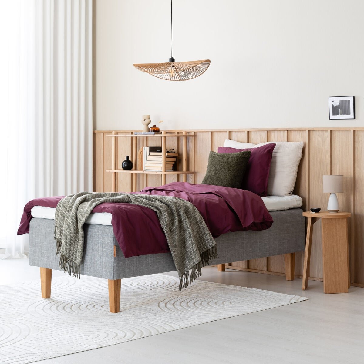 Unia Muoto runkopatjasänky 80x200 cm M harmaa, unia ergo pp, tammi 23 cm