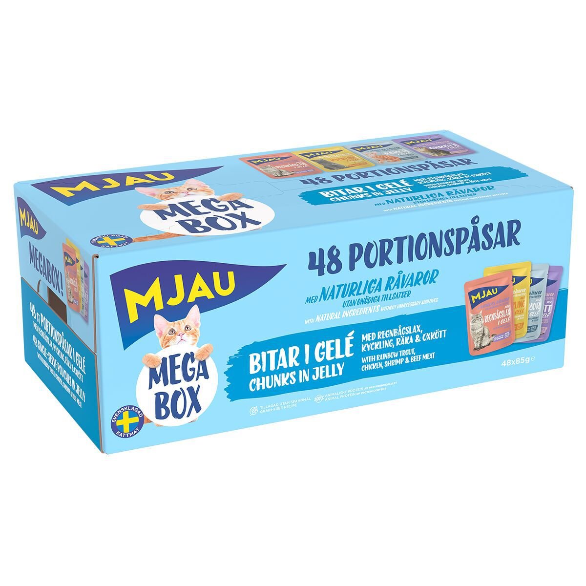 Mjau Megapack lihaa ja kalaa hyytelössä 48 x 85 g
