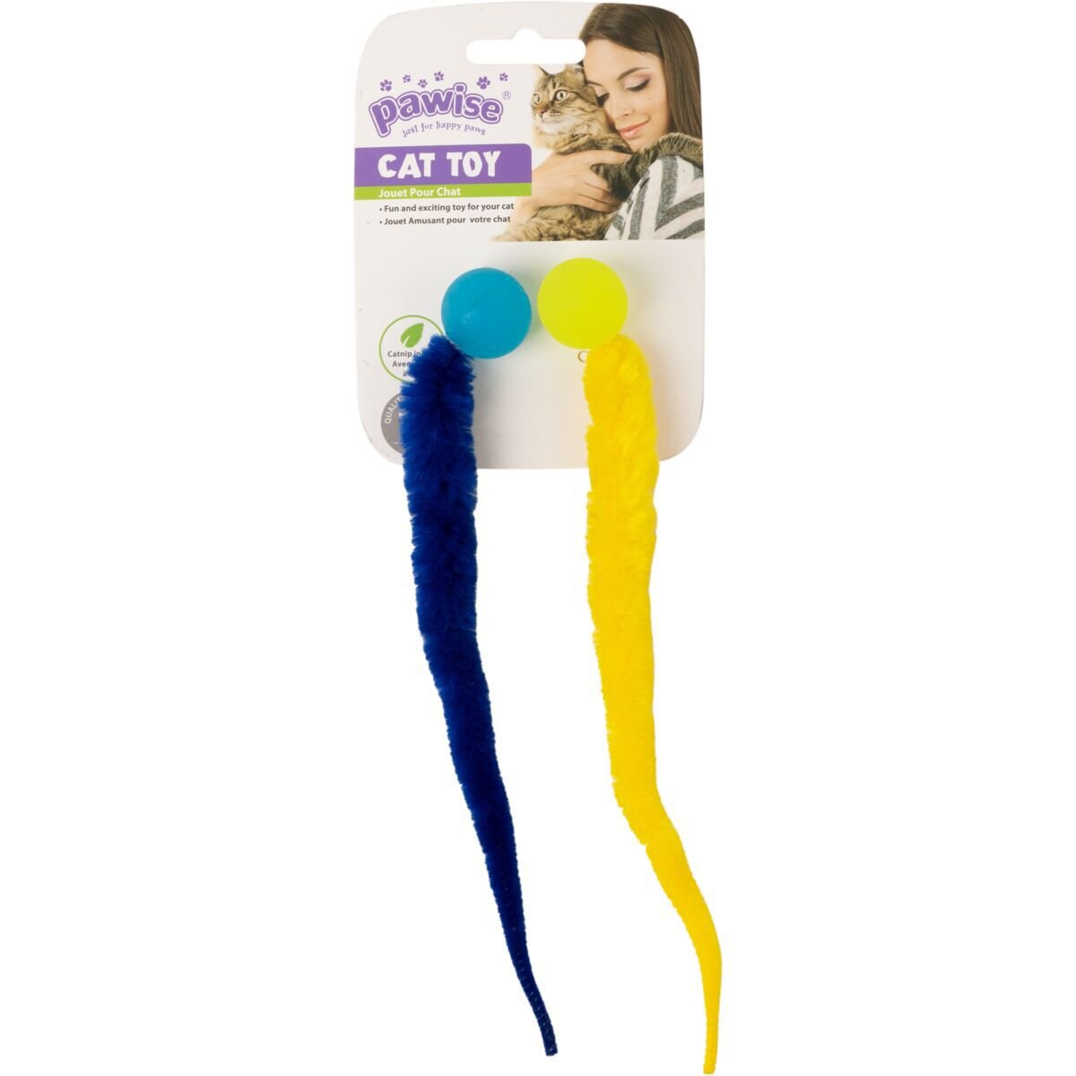 Pawise pomppiva pallo karvahännällä 2-pack