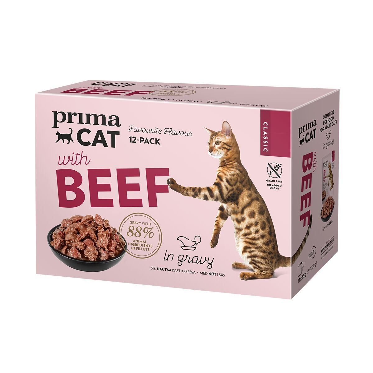PrimaCat nautaa kastikkeessa 12 x 85 g