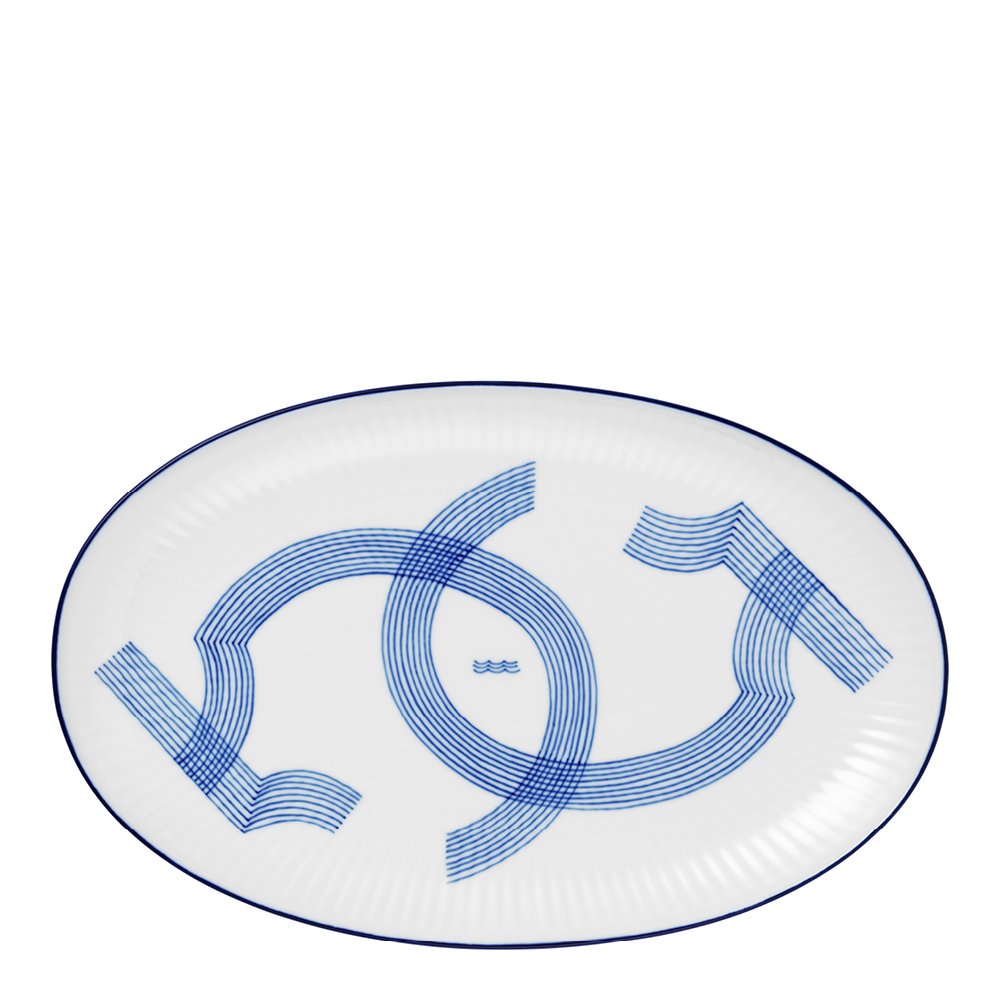 Royal Copenhagen  Motif Lautanen 23,5 cm Sininen/Valkoinen