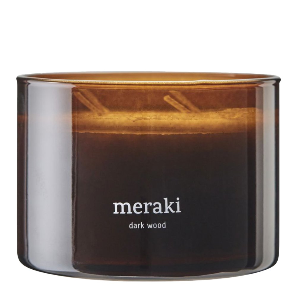 Meraki Tuoksukynttilä Dark Wood 7,5x10 cm Ruskea