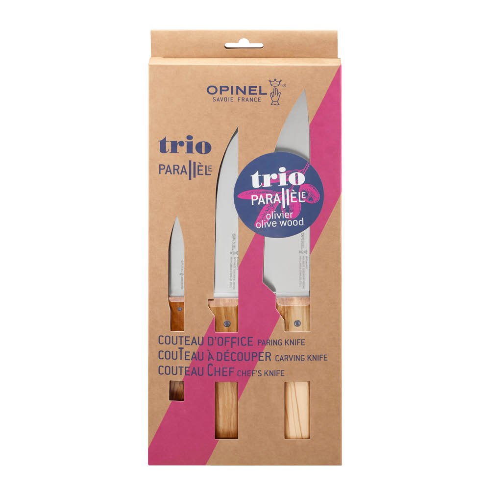 Opinel  Parallèle Trio Veitsisetti 3 osaa Oliivi