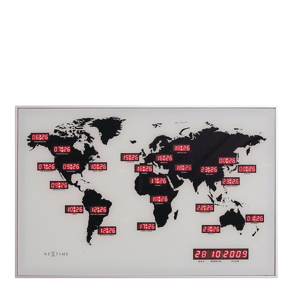 NeXtime  World Time Seinäkello 55x36 cm