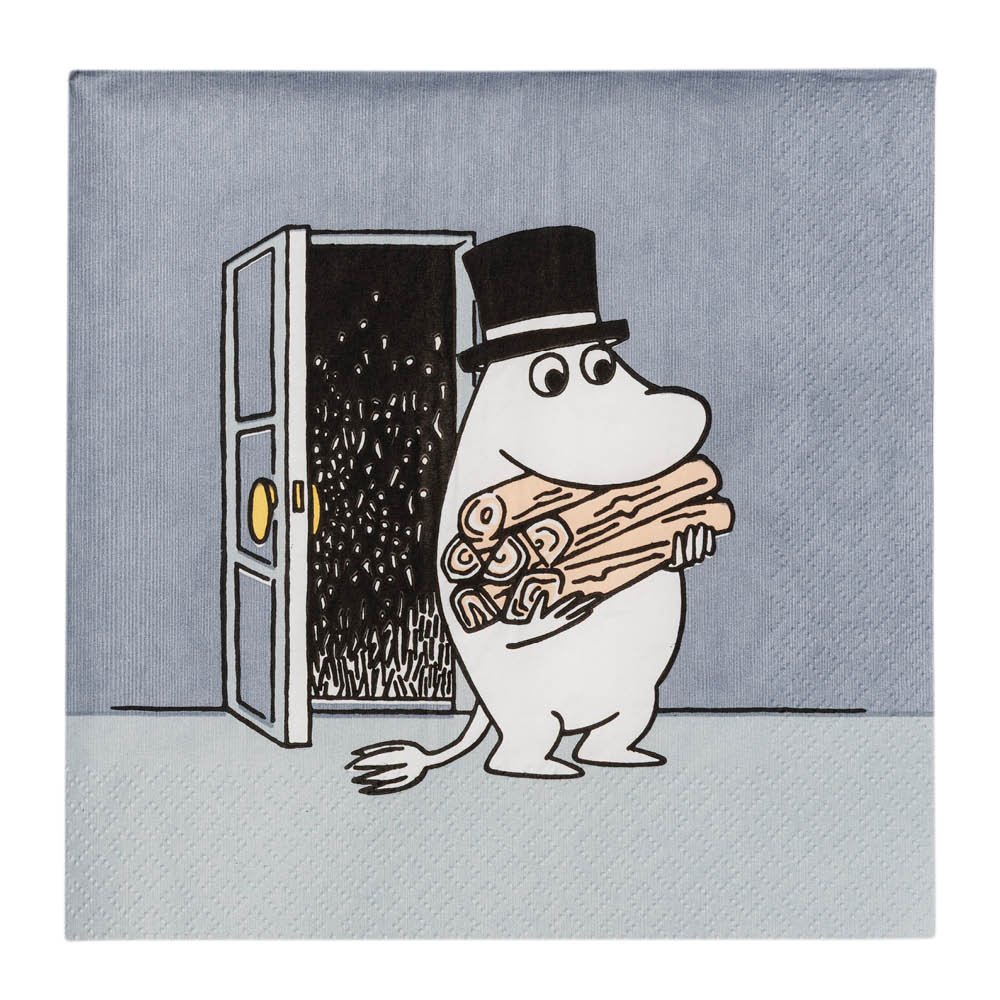 Moomin Arabia  Muumi Servetti Muumipappa 33x33 cm 20 kpl Harmaa