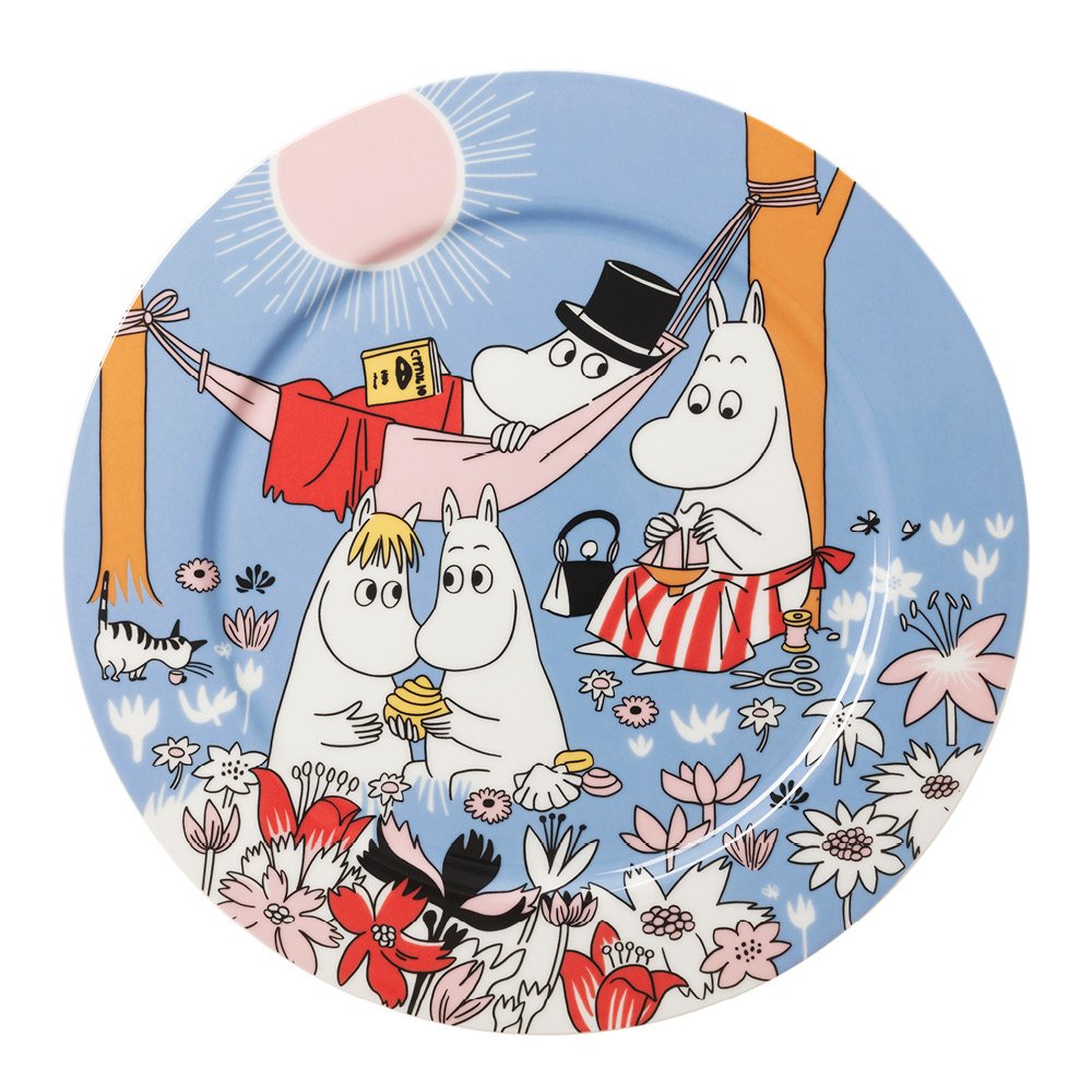 Moomin Arabia  Muumi Tarjoiluastia 30 cm Perheen parissa Sininen