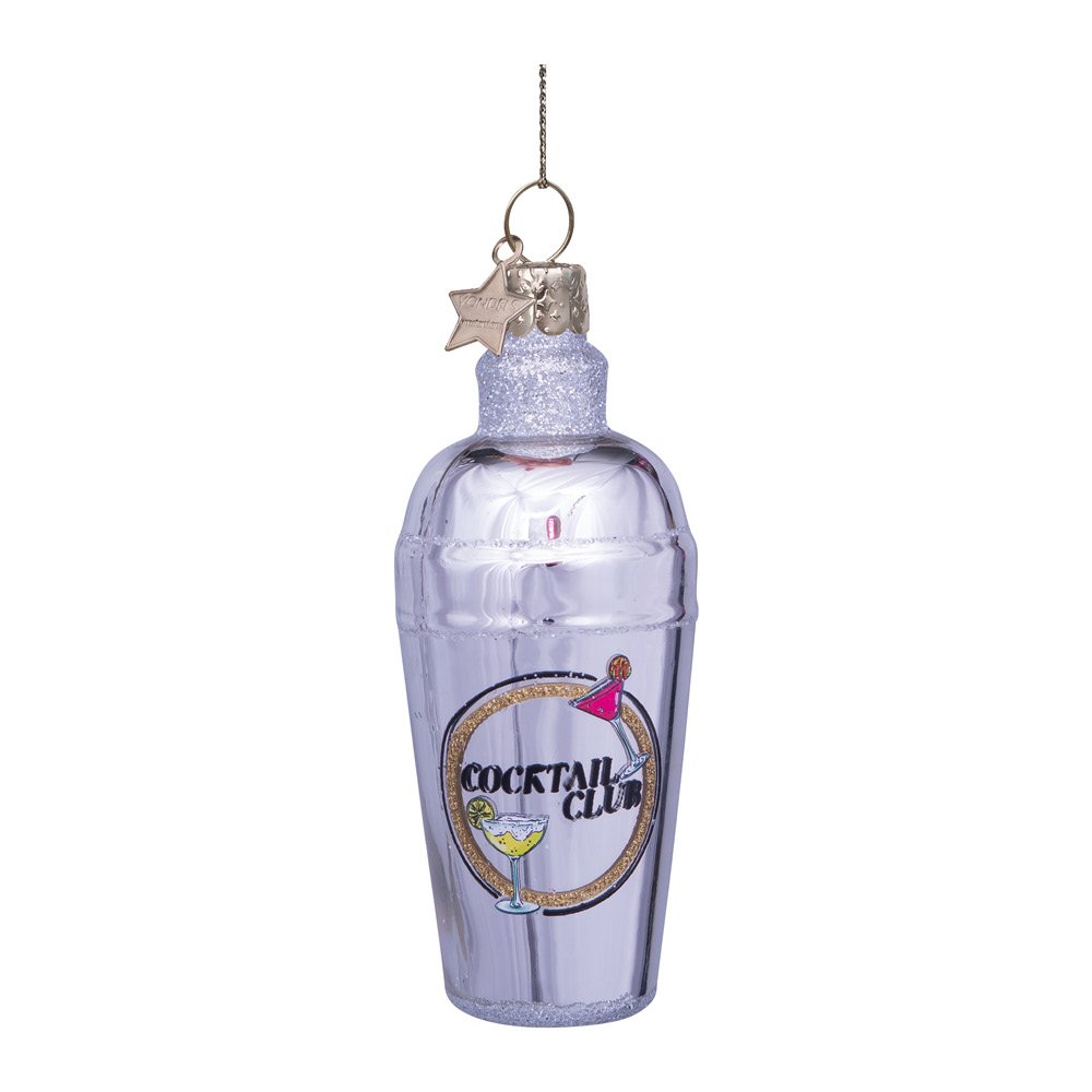 Vondels  CocktailClub Riippuva joulukoriste cocktailshaker 10,5 cm Hopea