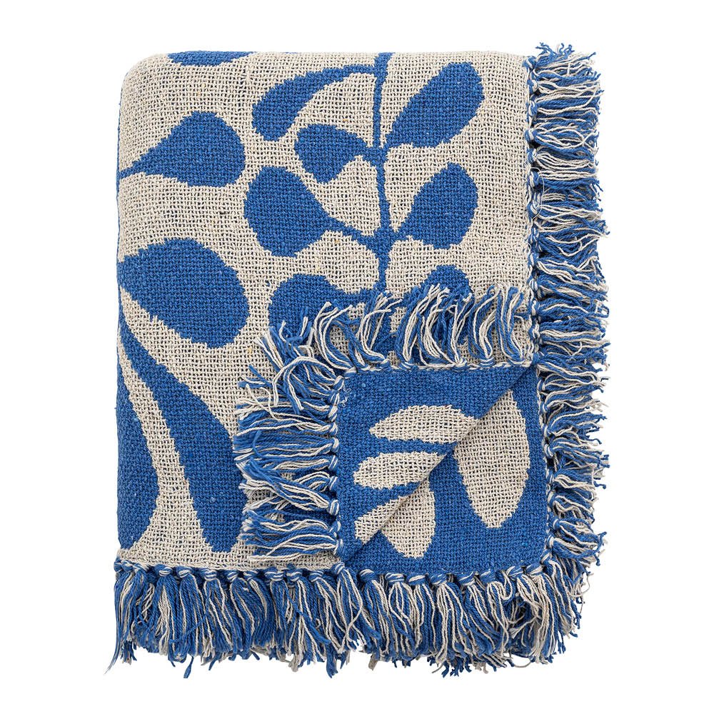 Bloomingville  Nevine Viltti 160x130 cm Sininen/Valkoinen