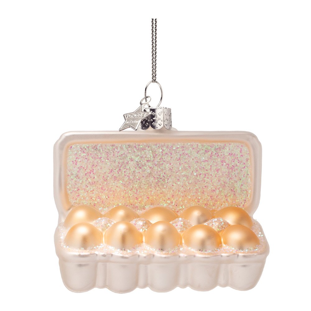 Vondels  Wine & Dine Riippuva joulukoriste kananmuna 4 cm Valkoinen