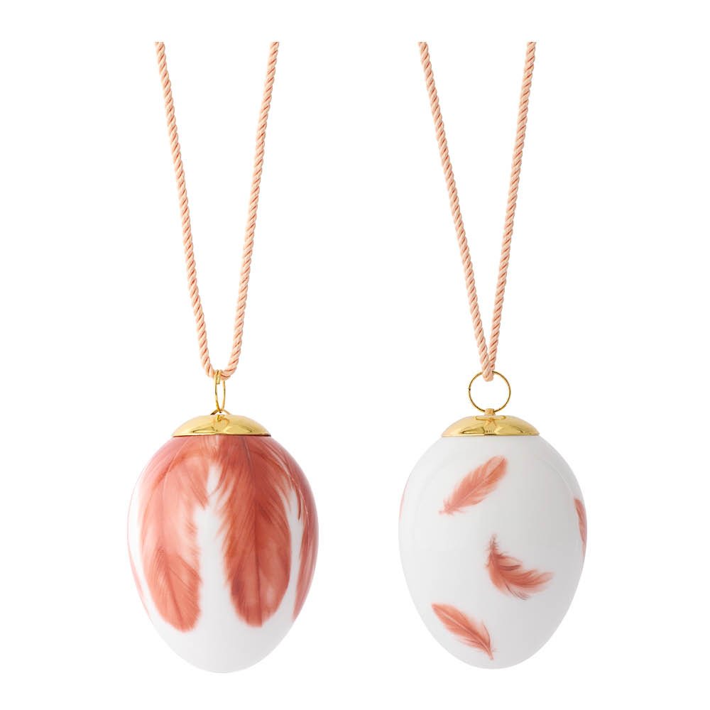 Royal Copenhagen Spring Collection 2025 Pääsiäismuna Leppälinnun höyhenet 2 kpl