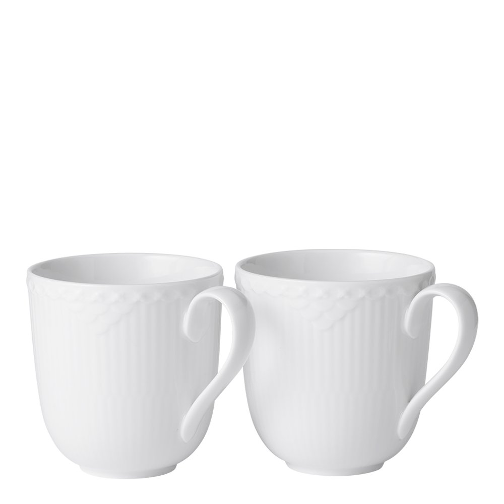 Royal Copenhagen  White Fluted Half Lace Muki 37 cl 2 kpl
