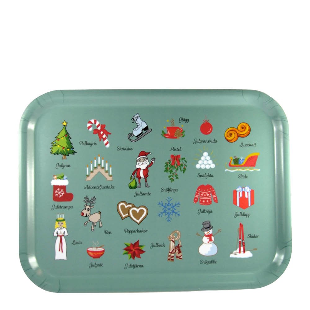 Mellow Design  Nordic Winter Traditions Tarjotin 27x20 cm Vihreä