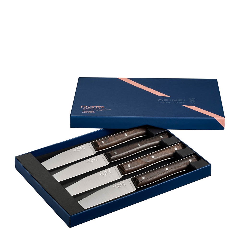 Opinel  Table Bois Facette Veitsi 4 kpl Tumma Saarni