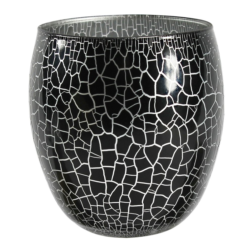 Nybro Crystal Croco Kynttilälyhty 10 cm Musta/Hopea