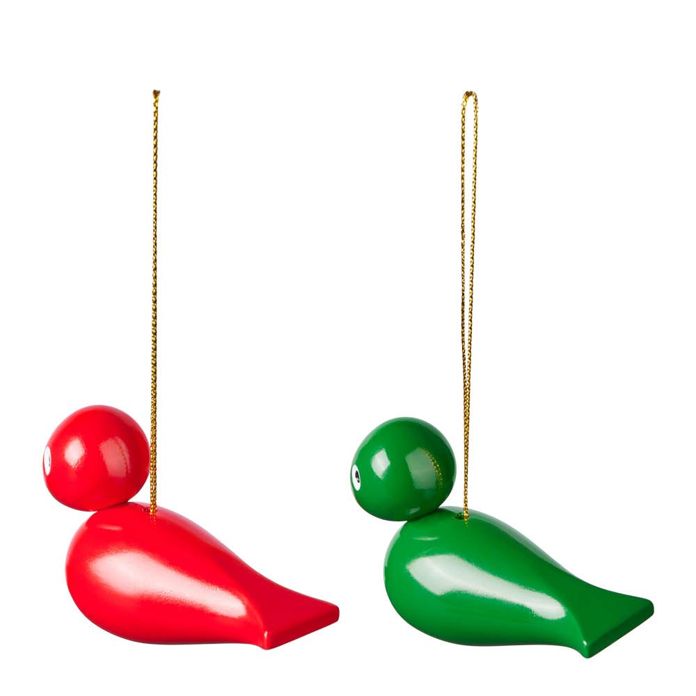 Kay Bojesen Denmark  Joululinnut 5 cm 2 kpl Punainen/Vihreä