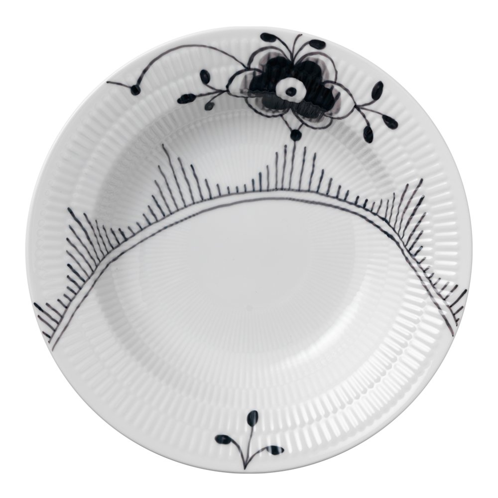 Royal Copenhagen  Black Fluted Mega Syvä lautanen 21 cm