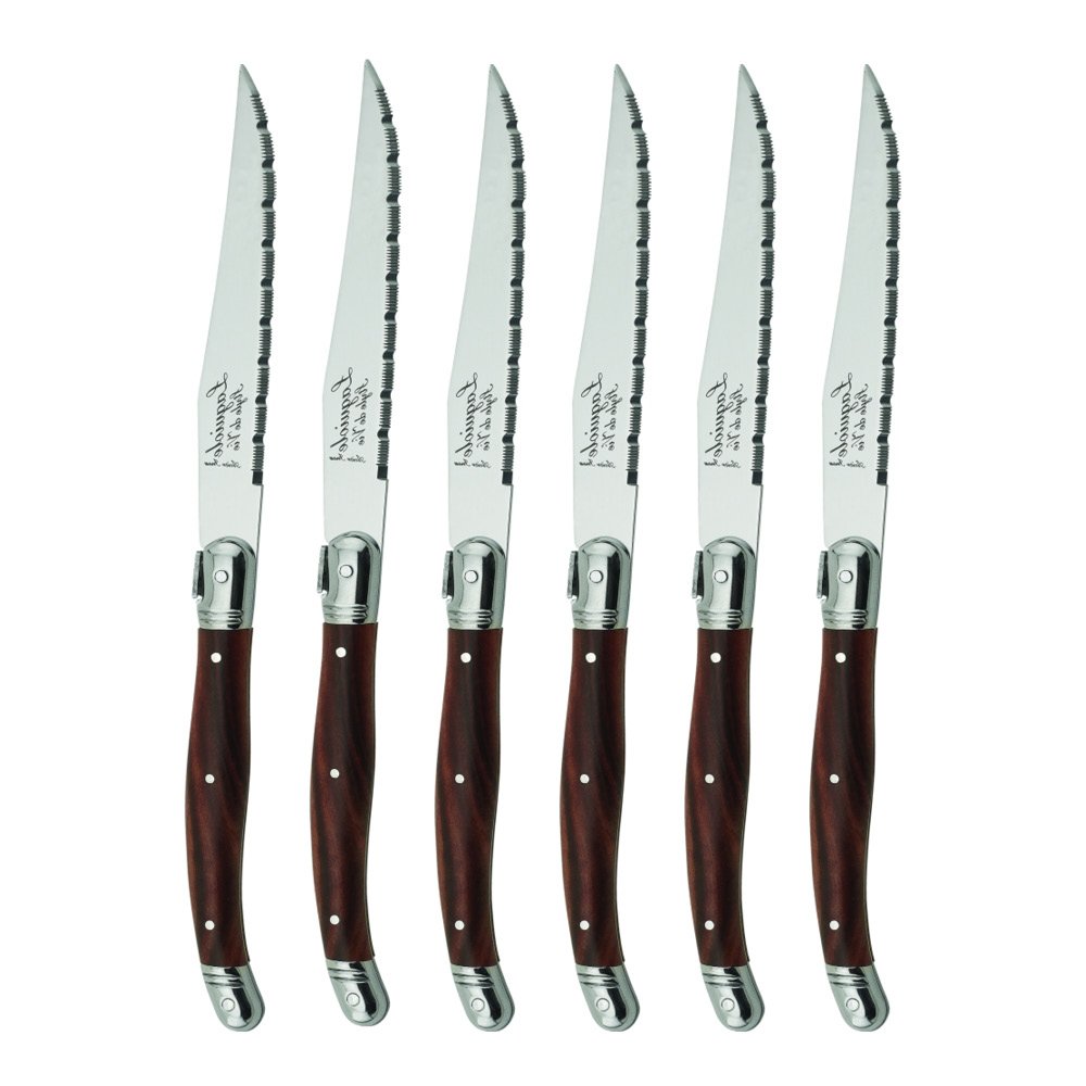 Laguiole Style de Vie  Laguiole Pihviveitsi 23 cm 6 kpl Dark Wood