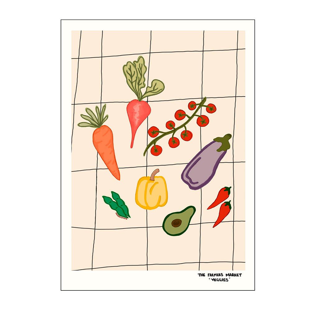 Poster & Frame  Engberg Studio Juliste 30x40 cm Farmers market veggies