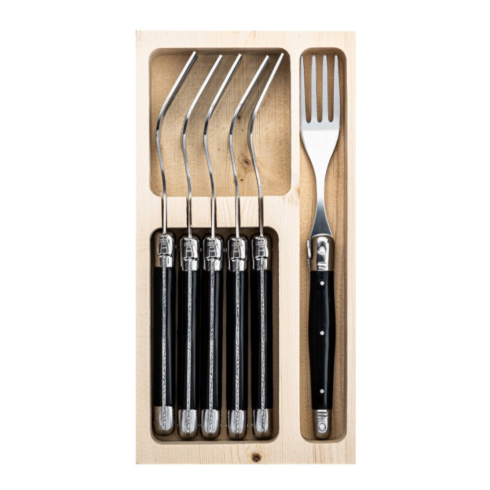 Laguiole Style de Vie  Laguiole Haarukka 6 kpl Musta