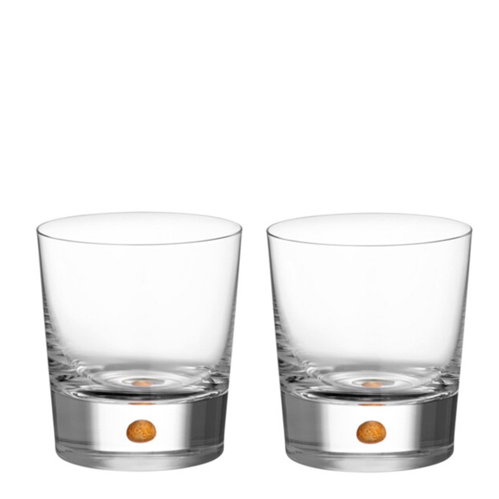 Orrefors  Intermezzo Kulta Double Old Fashioned Lasi 40 cl 2 kpl