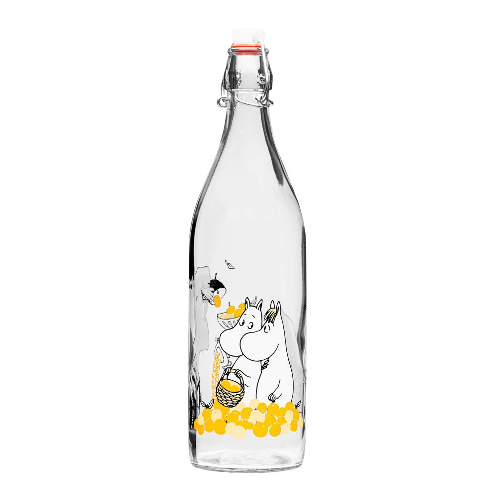 Muurla  Muumi Lasipullo Fruits 1 L Kirkas/Keltainen