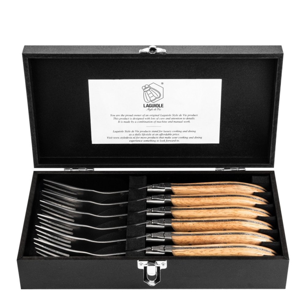 Laguiole Style de Vie  Laguiole Haarukka 6 kpl Tammi