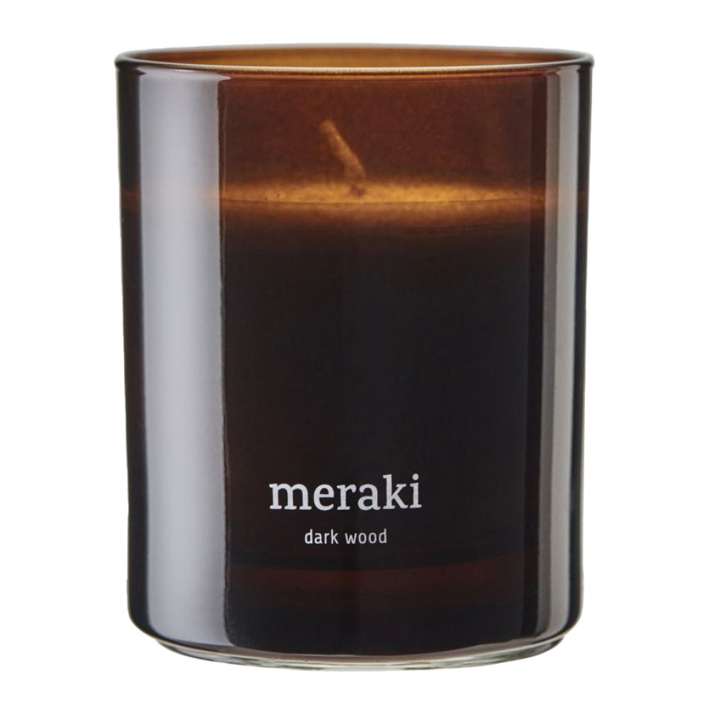 Meraki Tuoksukynttilä Dark Wood 9,5x8 cm Ruskea