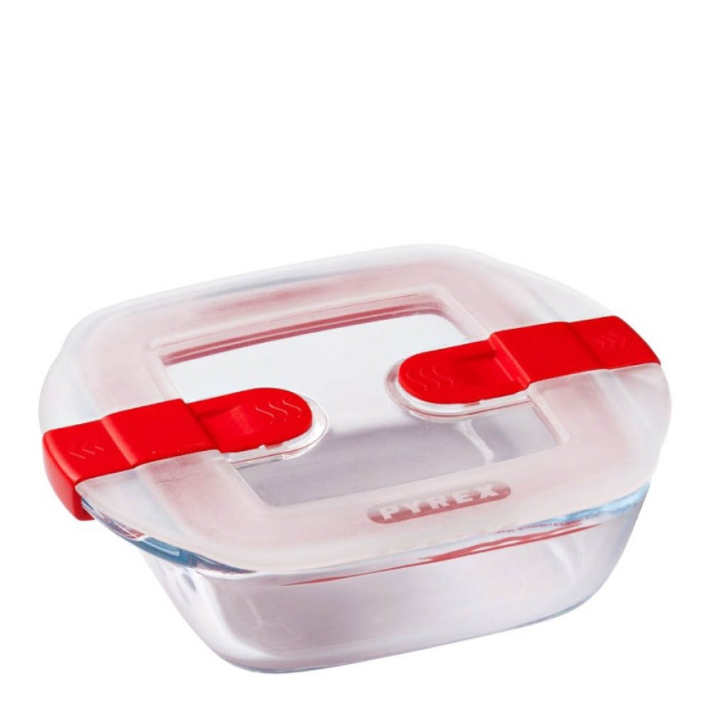 Pyrex  Cook & Heat Säilytyspurkki 2,2 L Punainen/Kirkas