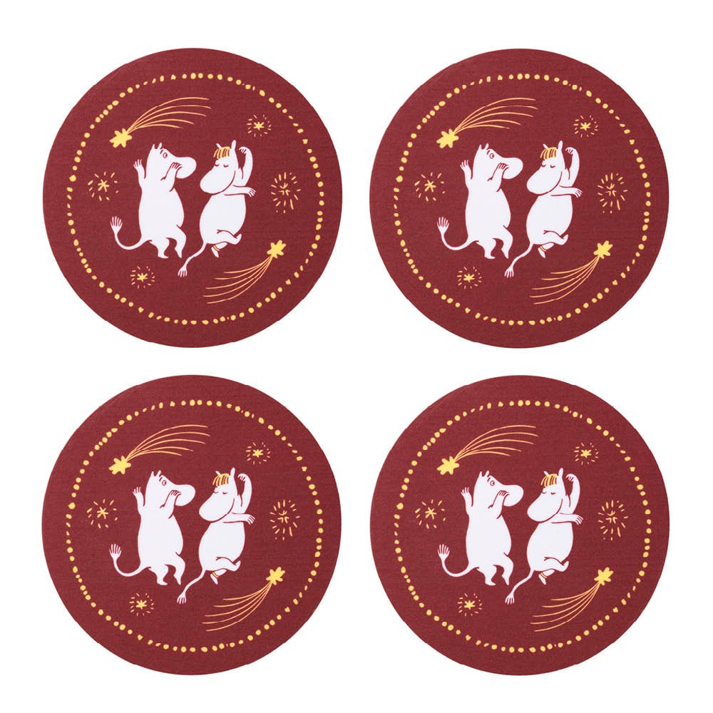 Moomin Arabia  Muumi Lasinalunen 9x9 cm 4 kpl Juhlan aika