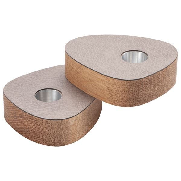 LIND DNA  Curve Nupo Kynttilänjalka 8x10 cm 2 kpl Warm Grey