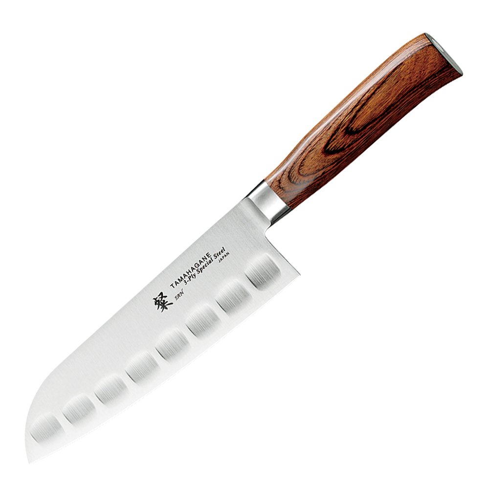 Tamahagane  San Santokuveitsi 17,5 cm Ovaalihiottu