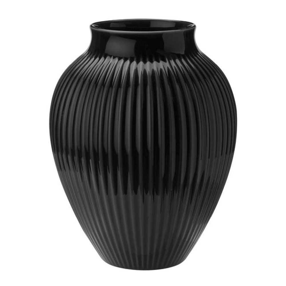 Knabstrup Keramik  Ripple Maljakko 27 cm Musta