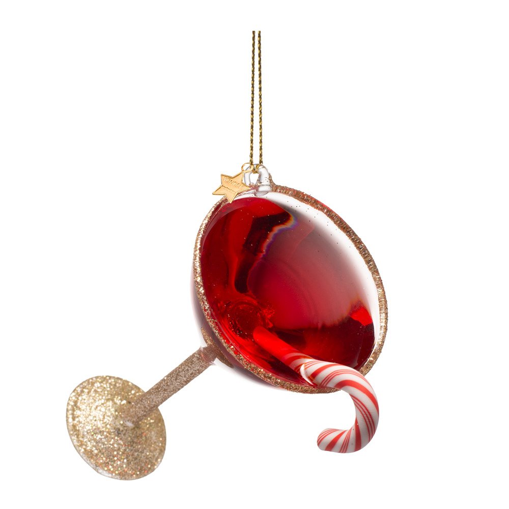 Vondels  CocktailClub Riippuva joulukoriste jouludrinkki 9 cm Punainen