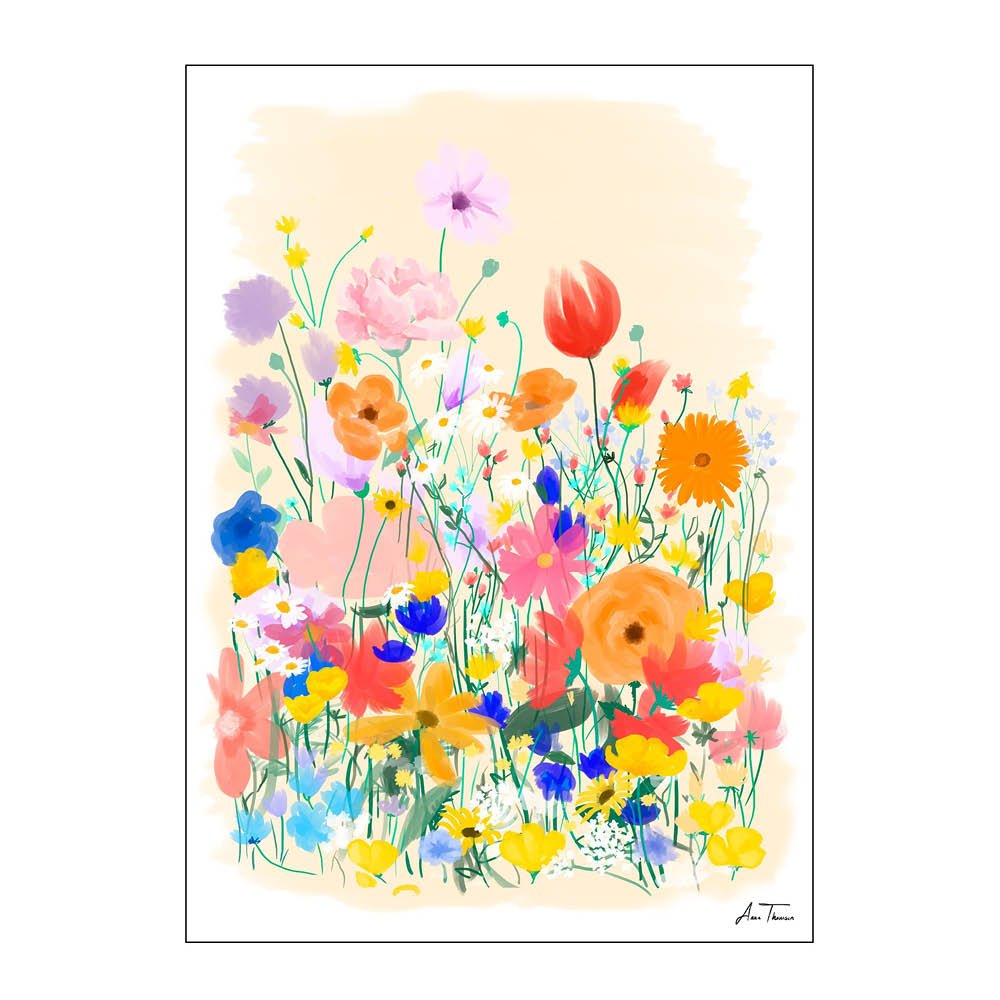 Poster & Frame  Anna Thomsen Juliste 50x70 cm Field of flowers no1