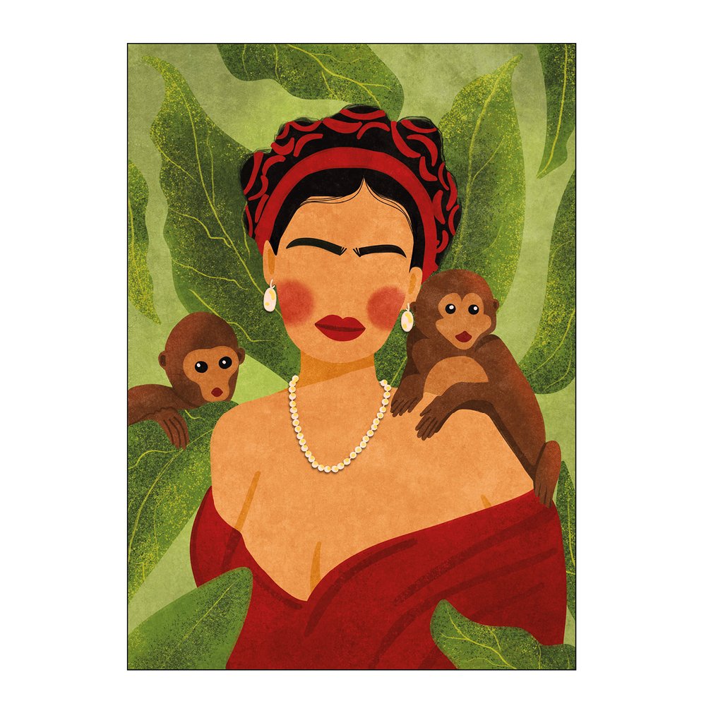 Poster & Frame  Raissa Oltmanns Juliste 30x40 cm Frida and monkeys