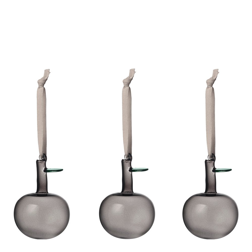 iittala  Oiva Toikka Collection Lasiomenat 3 kpl Harmaa