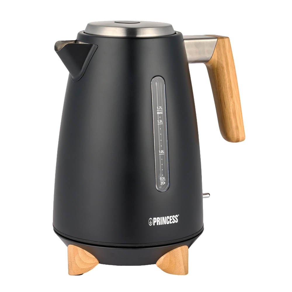 PRINCESS  Vedenkeitin 1,7L 3000W Musta/Bambu