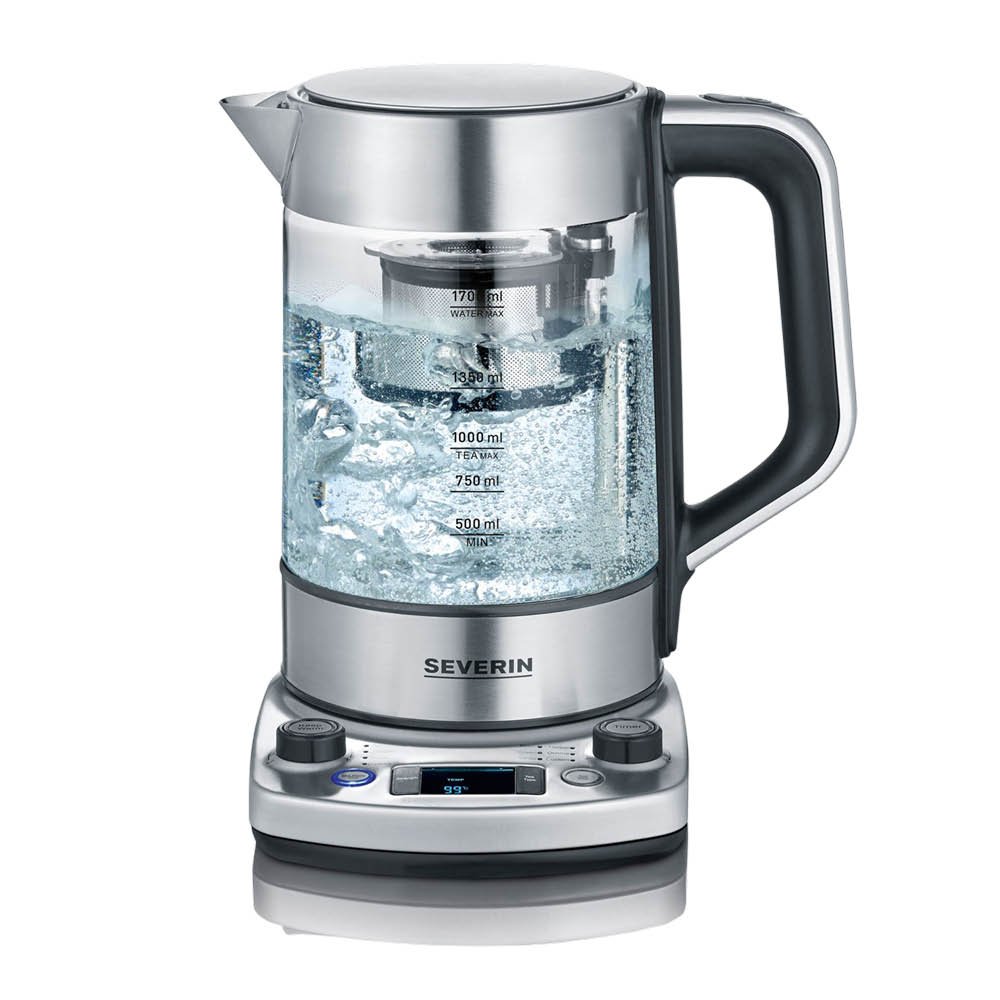 Severin  Vedenkeitin nostotoiminnolla WK3422 3000W musta/hopea