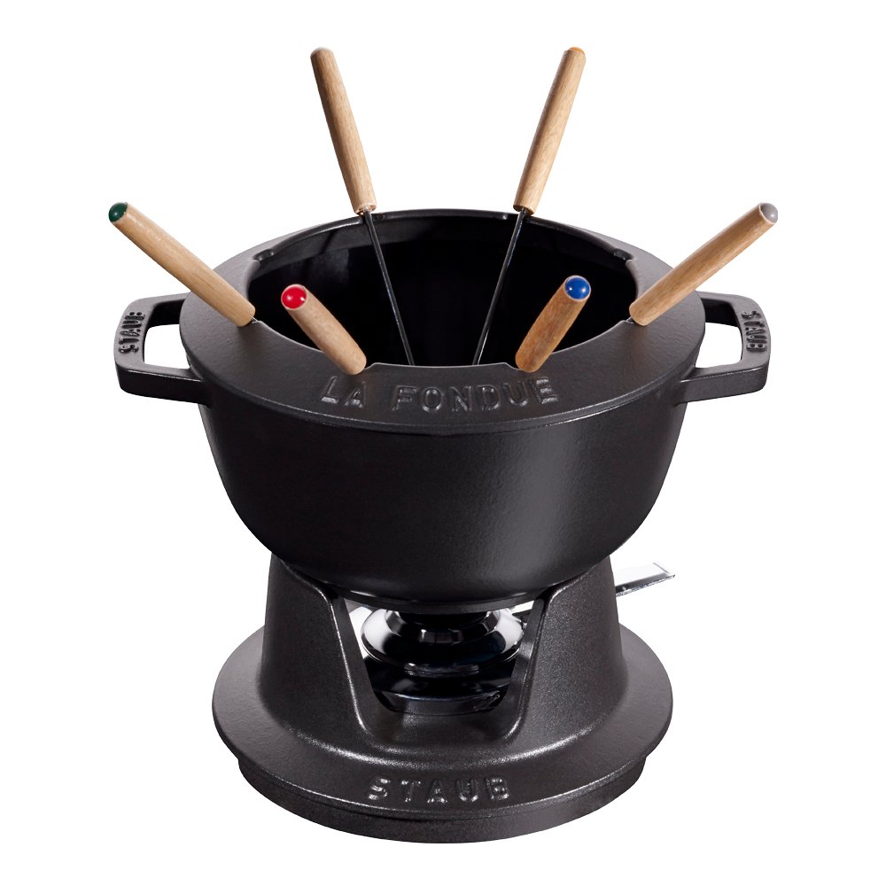 Staub  Fondue setti 2,35 L valurauta Musta