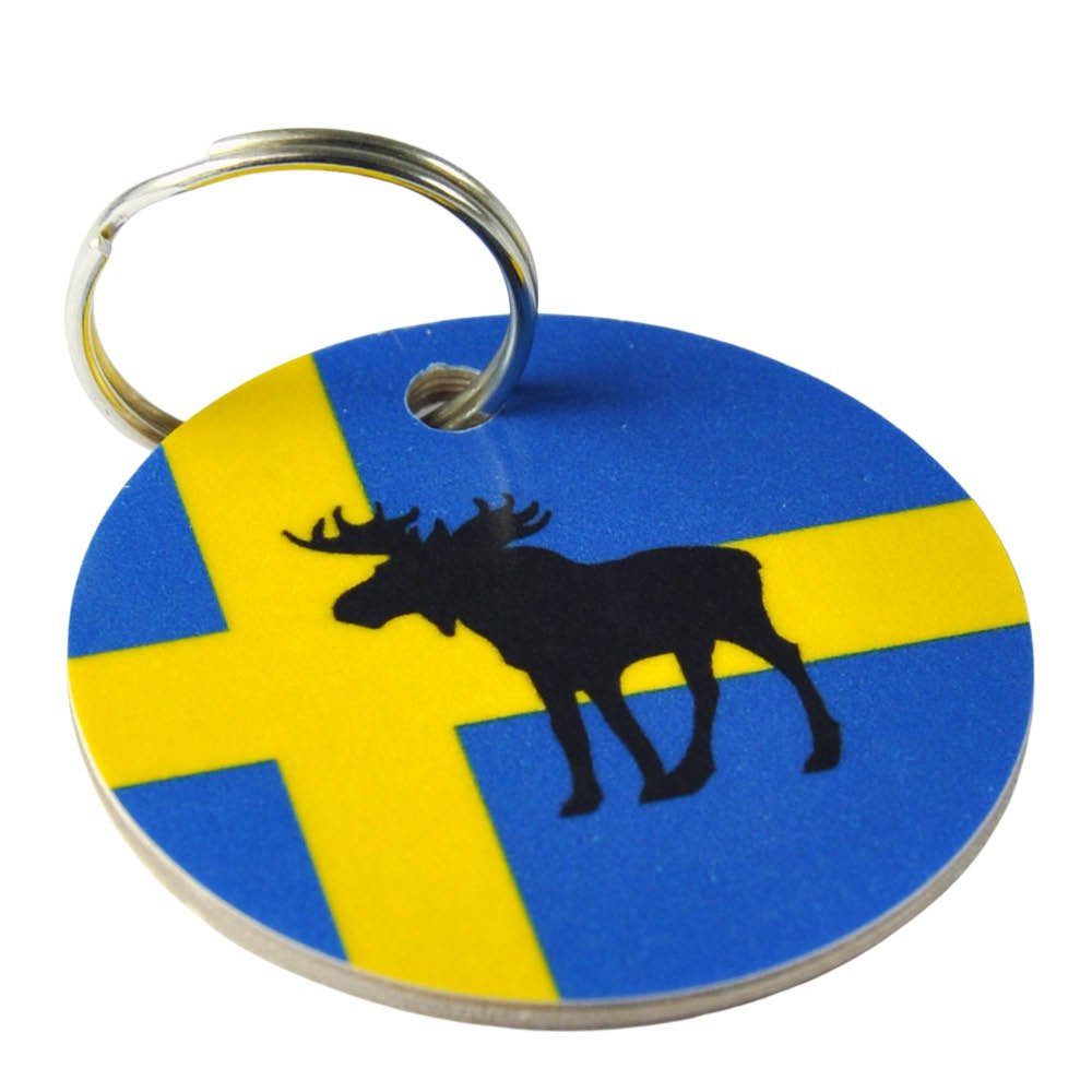 Mellow Design  Avainrengas 5 cm Hirvi/Ruotsin lippu