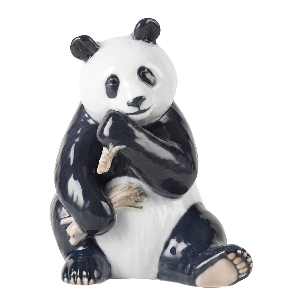 Royal Copenhagen Panda 18 cm Musta/Valkoinen