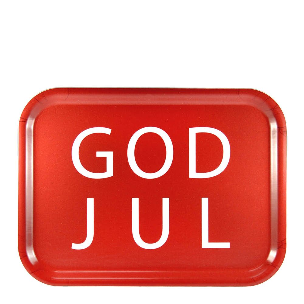 Mellow Design  Tarjotin God Jul 27x20 cm Punainen/Valkoinen
