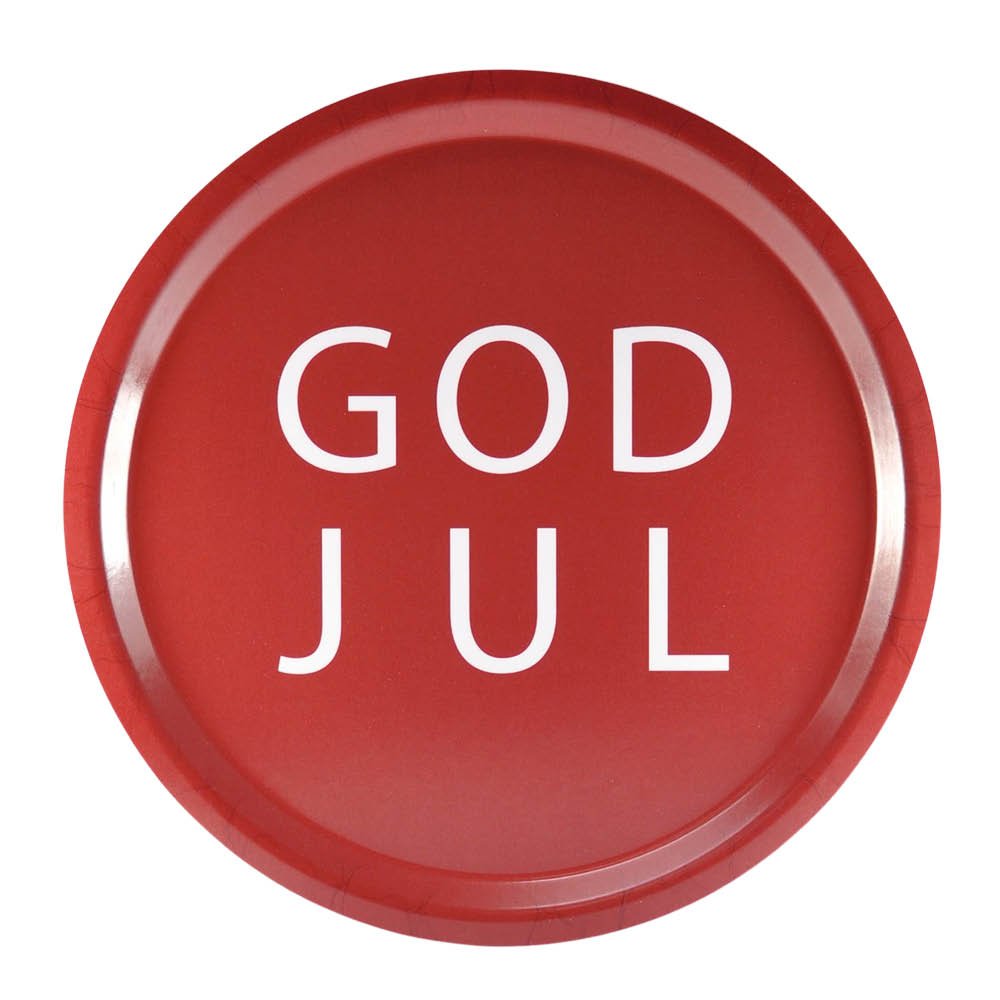 Mellow Design  Tarjotin God Jul 31 cm Punainen/Valkoinen