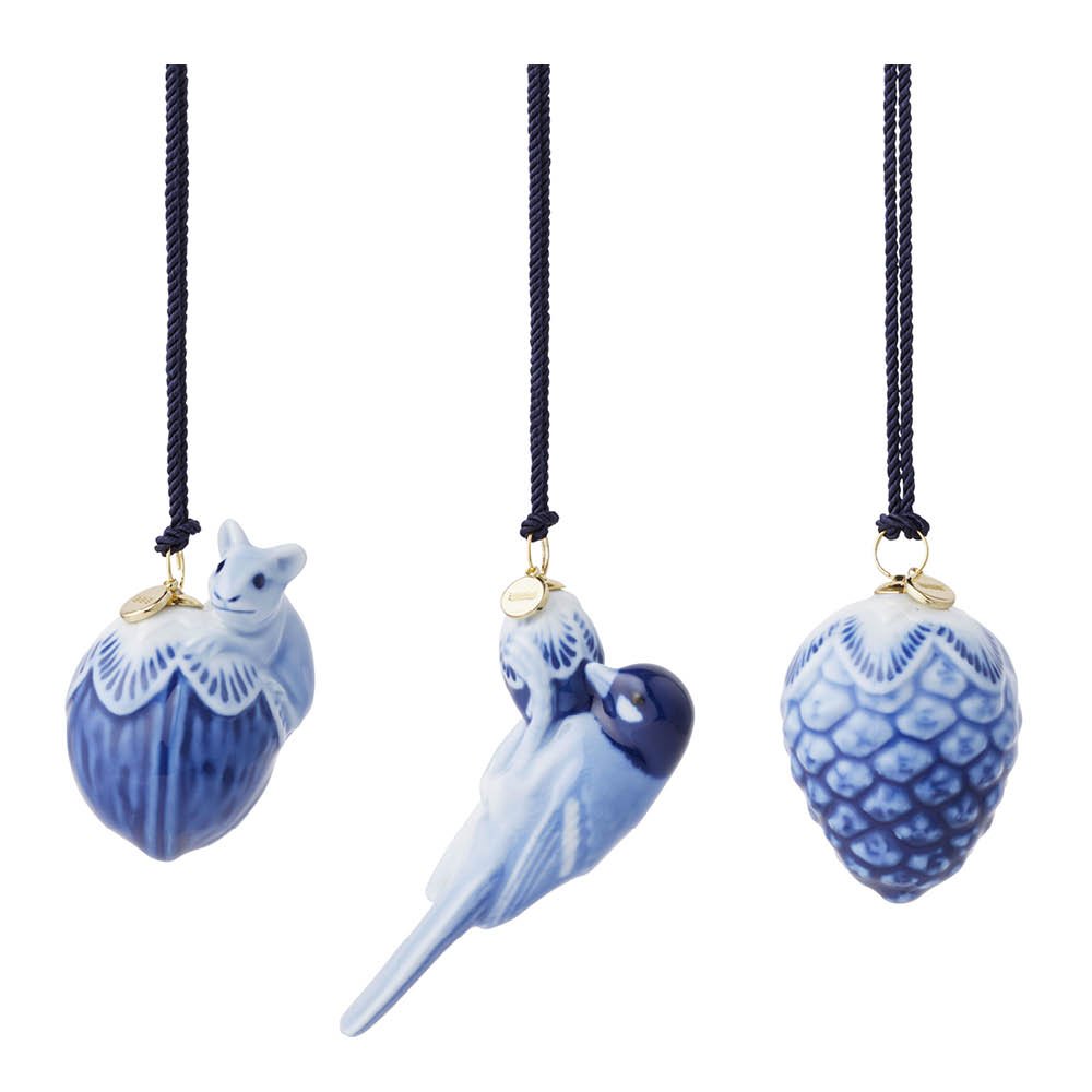 Royal Copenhagen Blue Collectibles pienet koristeet 3 kpl
